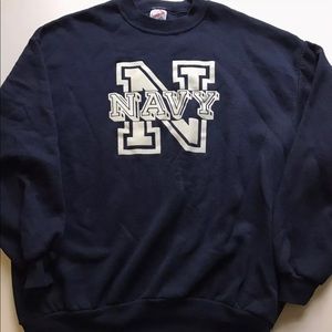 Vintage 90s Navy University Jerzees Crewneck